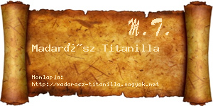 Madarász Titanilla névjegykártya